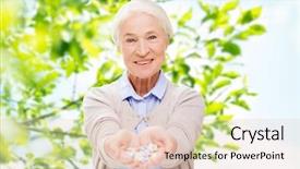  Presentation with health care - Slide deck having medication older person - age medicine health care background and a  colored foreground