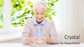  Presentation with home health care - Slides consisting of medication older person - age medicine health care background and a lemonade colored foreground