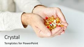  Presentation with old age - PPT theme featuring medication older person - old age medicine drugs healthcare background and a white colored foreground