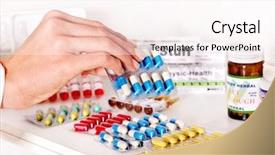  Presentation with caregiver medicine calculations - Slide deck consisting of medication pills - hand holding remedy medicine background and a pink colored foreground