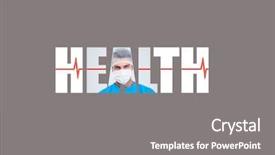  Presentation with medic - Beautiful PPT theme featuring medication poster - word health - concept fabric backdrop and a gray colored foreground