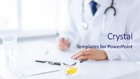  Presentation with prescription medication - Cool new presentation theme with medication rx - close up of male doctor backdrop and a sky blue colored foreground