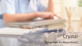  Presentation with stethoscope medication - PPT layouts enhanced with medication rx - close up of stethoscope background and a lemonade colored foreground