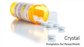  Presentation with prescription medication - PPT layouts enhanced with medication rx - non-proprietary medicine prescription bottle background and a white colored foreground