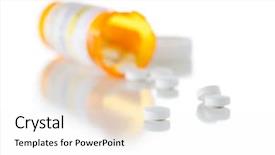 Presentation with prescription medication - PPT theme with medication rx - non-proprietary medicine prescription bottle background and a white colored foreground