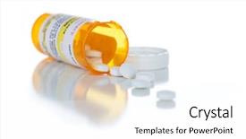  Presentation with prescription medication - Theme consisting of medication rx - non-proprietary medicine prescription bottle background and a white colored foreground