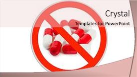  Presentation with pills - Presentation featuring medication safety - sign no pills isolated background and a lemonade colored foreground
