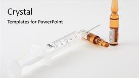  Presentation with injections - Theme featuring medication safety - syringe and two injections background and a white colored foreground