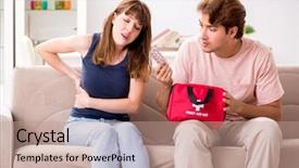  Presentation with safety first - Amazing presentation theme having medication safety - young family getting treatment backdrop and a coral colored foreground