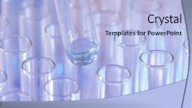  Presentation with pipette - Presentation theme having medication solutions - pipette dropping sample into test background and a light blue colored foreground
