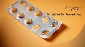  Presentation with medication - Slides with medication-tablets-packed-in-blister background and a yellow colored foreground