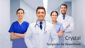  Presentation with health-care - Slide deck consisting of nursing mentor - clinic profession people health care background and a light blue colored foreground