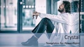  Presentation with healthy workplace full length side view - Slides consisting of medicen plant - side view of worried doctor background and a teal colored foreground