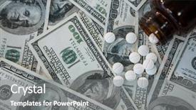  Presentation with spilling - Cool new presentation theme with medicina preventiva - close-up of pills spilling backdrop and a  colored foreground