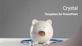  Presentation with piggy bank - Cool new PPT layouts with medicina preventiva - cute piggy bank with stethoscope backdrop and a  colored foreground