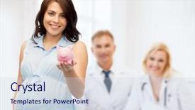  Presentation with motherhood - Beautiful slide set featuring medicina preventiva - pregnancy motherhood finance and people backdrop and a sky blue colored foreground