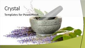  Presentation with mortar - Colorful slides enhanced with medicinal grinder - beautiful lavender in a mortar backdrop and a white colored foreground