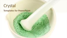  Presentation with mortar - PPT layouts consisting of medicinal grinder - laboratory pestle in mortar background and a cream colored foreground