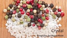  Presentation with crystal - Presentation design having medicinal grinder - mixed pepper with salt crystal background and a lemonade colored foreground
