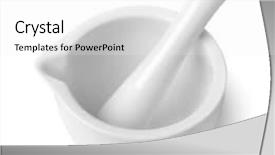  Presentation with mortar - PPT theme consisting of medicinal grinder - mortar and pestle isolated background and a white colored foreground