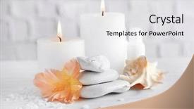  Presentation with spa - Audience pleasing presentation design consisting of medicin plants - beautiful spa composition on wooden backdrop and a light gray colored foreground