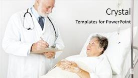 Presentation with history - Audience pleasing theme consisting of iv medicine - doctor reviews his hospital patient's backdrop and a white colored foreground