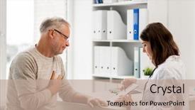  Presentation with medical clipboard - Beautiful PPT theme featuring medicine age health care cardiology backdrop and a coral colored foreground