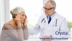  Presentation with senior care - Colorful theme enhanced with medicine age health care backdrop and a sky blue colored foreground