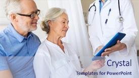  Presentation with health care - Slide set consisting of medicine age health care background and a sky blue colored foreground