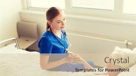  Presentation with health-care - Audience pleasing theme consisting of medicine-age-support-health-care backdrop and a  colored foreground