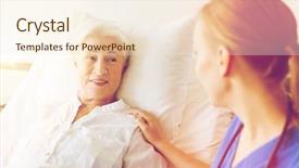  Presentation with nurse care - Beautiful presentation featuring medicine age support health care backdrop and a lemonade colored foreground