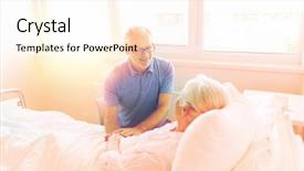  Presentation with health-care - Slide set with medicine age support health care background and a sky blue colored foreground