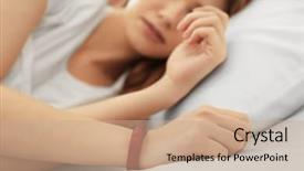  Presentation with gps vehicle tracker - Presentation theme having medicine alarm - young woman with sleep tracker background and a  colored foreground