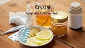  Presentation with traditional medicine medicine - Colorful theme enhanced with medicine and flu concept - drug backdrop and a coral colored foreground