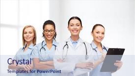  Presentation with team group - Audience pleasing presentation design consisting of medicine and healthcare concept - team backdrop and a lemonade colored foreground