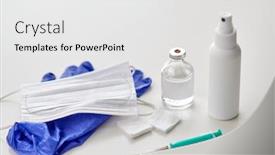  Presentation with hand sanitizer - Presentation having medicine-and-healthcare-concept-close background and a white colored foreground