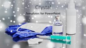  Presentation with hand sanitizer - Presentation featuring medicine-and-healthcare-concept-close background and a light gray colored foreground