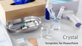  Presentation with medicine - Slide set having medicine-and-healthcare-concept-close background and a light gray colored foreground