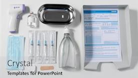  Presentation with hospital mask - PPT theme with medicine-and-healthcare-concept-close background and a light gray colored foreground