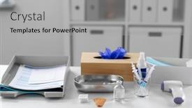  Presentation with healthcare - Presentation design having medicine-and-healthcare-concept-close background and a light gray colored foreground