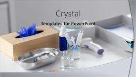  Presentation with medicine - PPT theme enhanced with medicine-and-healthcare-concept-close background and a light gray colored foreground