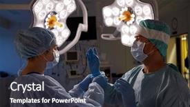  Presentation with surgery room - PPT theme with medicine and people concept - nurse background and a  colored foreground