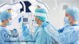  Presentation with surgery room - Audience pleasing slide set consisting of medicine and people concept - nurse backdrop and a light blue colored foreground