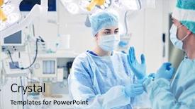  Presentation with surgery room - Theme with medicine and people concept - nurse background and a light blue colored foreground