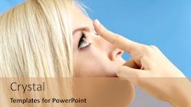  Presentation with vision lens - Amazing slide deck having medicine-and-vision-concept-young backdrop and a coral colored foreground