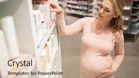  Presentation with medicine pregnant woman - Colorful PPT theme enhanced with medicine at pharmacy or cosmetics backdrop and a lemonade colored foreground