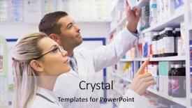  Presentation with hospital pharmacy - Amazing slide set having medicine at the hospital pharmacy backdrop and a lemonade colored foreground