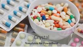  Presentation with medications - Cool new theme with medicine-background-with-colorful-medications backdrop and a light gray colored foreground
