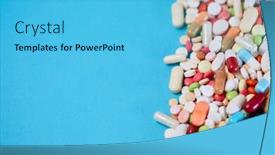  Presentation with medications - Audience pleasing presentation consisting of medicine-background-with-many-different backdrop and a light blue colored foreground