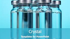  Presentation with bottle - Colorful presentation design enhanced with medicine bottle - medical ampoules on blue background backdrop and a teal colored foreground